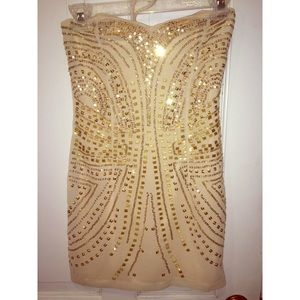 Gold beaded dress