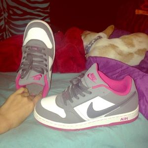 Grey/pink/white nike air forces MAKE AN OFFER