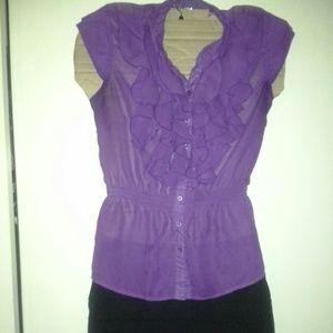 Purple ruffle dress shirt
