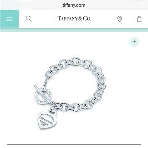 Tiffany and co heart toggle charm bracelet