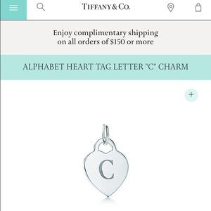 Tiffany and co C letter charm