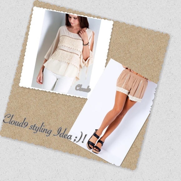 🆕Gorgeous ~ Latte Lace Shorts - Picture 2 of 3