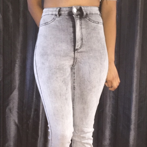 Grey high waisted skinny pants - Picture 3 of 4