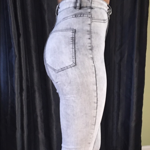 Grey high waisted skinny pants - Picture 4 of 4