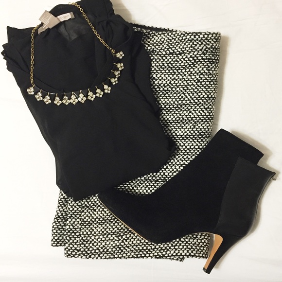 JCREW Tweed Skirt, black & white