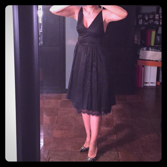 Chaiken black evening cocktail dress size 0 w/lace