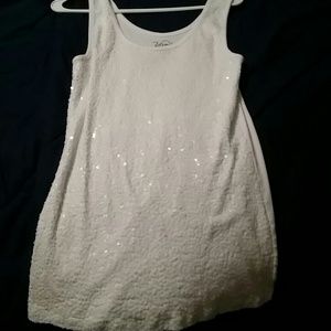 Sparkle sequin white tank