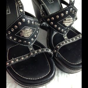Harley Davidson Wedge Sandals 6M