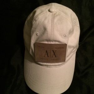 Armani Exchange men's leather patch logo cap