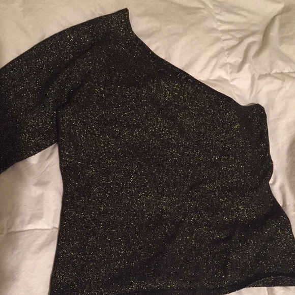 Gorgeous INC off the shoulder sparkle top