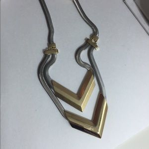 Silver and Gold Double Arrow Necklace