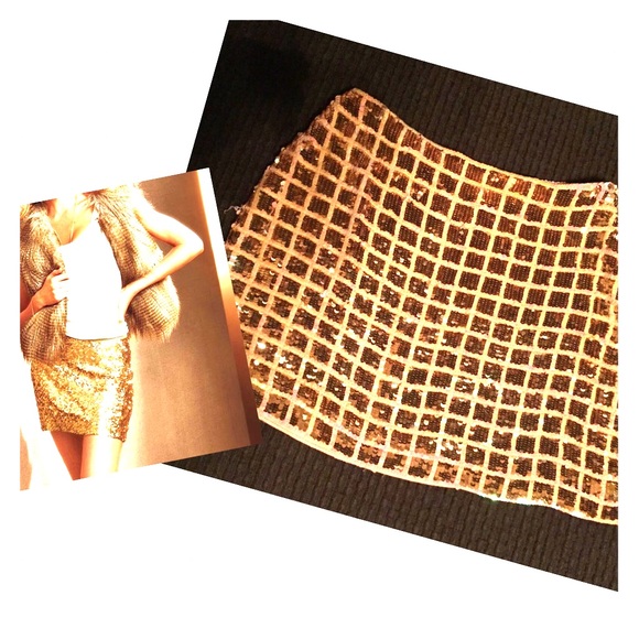 Victoria's Secret sequin gold skirt