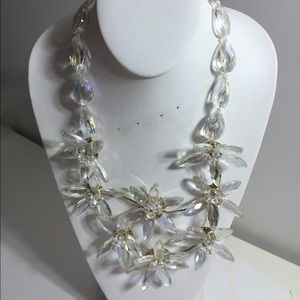 Crystal 3D Flower Plate Necklace