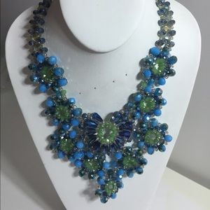 Beaded Crystal Plate Necklace