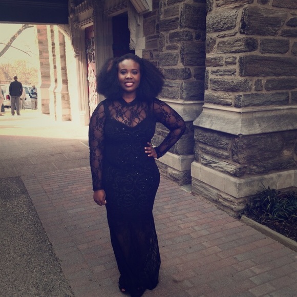 Black lace sparkling dress gown