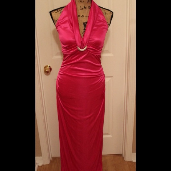 Fuchsia long evening gown