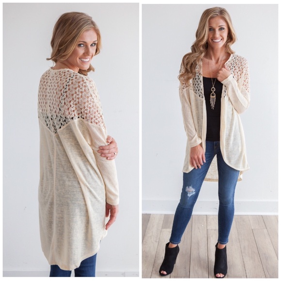🆕 Boho Lightweight Crochet Open Cardi - Picture 2 of 2