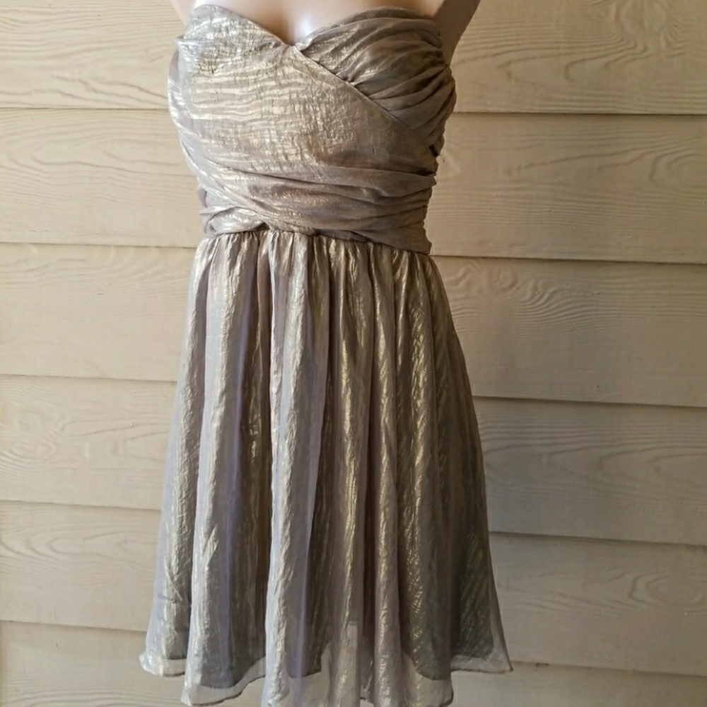 🎖HP🎈Moda Inter.Metallic Gold Short Dress SZ14