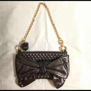 SALE!! Juicy Couture Gunmetal Shimmery Bow Clutch