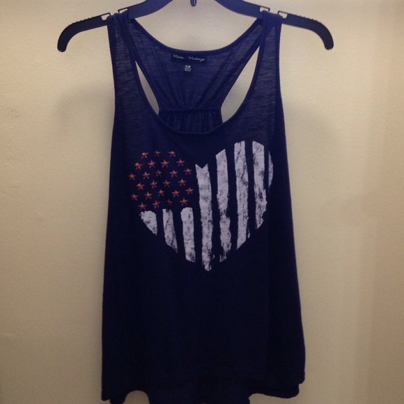 Flowy American flag heart tank top