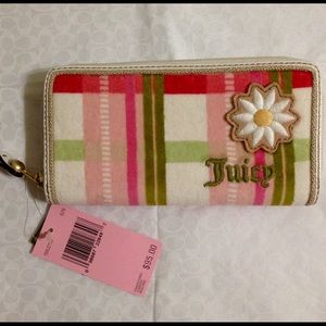 Juicy Couture Garden Party Pink Plaid Terry Wallet