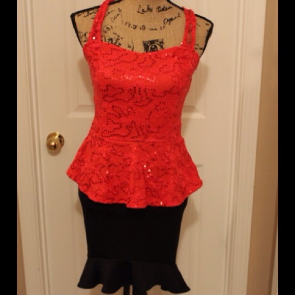 Peplum top and skirt