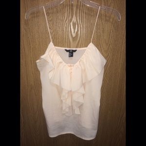 H&M cream ruffled cami