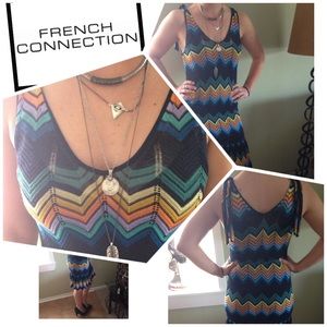 French connection navy blue knit dress SZ 12