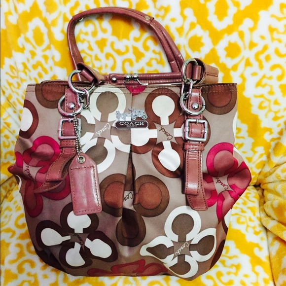 Mauve three compartment purse