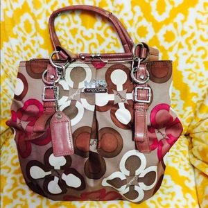 Mauve three compartment purse