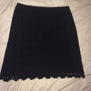Black Eyelet Lace J Crew Skirt