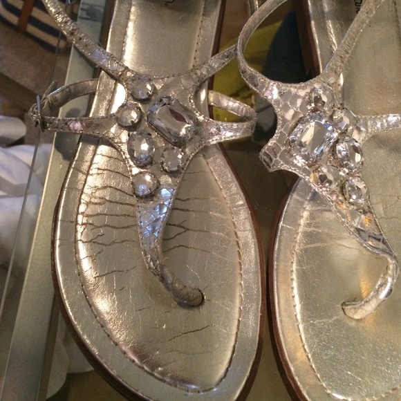 Silver Jeweled sandals! - Picture 1 of 2