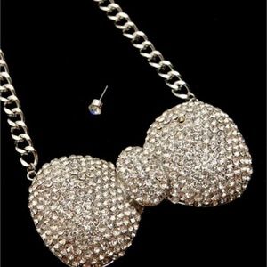 Bow  necklace with crystals