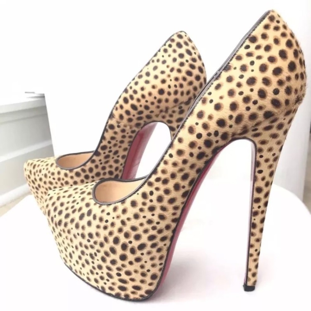 Christian Louboutin daffodile calf hair heels