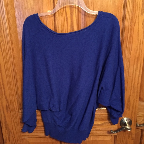 Loose fitting blue sweater
