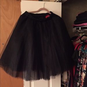 Black Tulle Midi Skirt