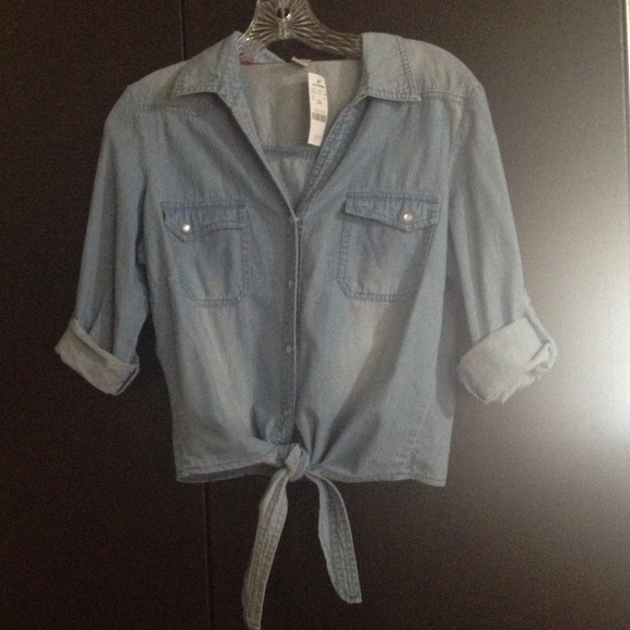 Jean button up shirt