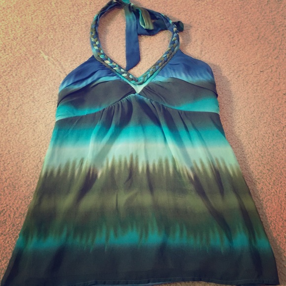 Green and Blue Halter Top - Picture 1 of 3