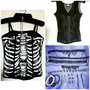Halloween Bundle! 2 corsets and costume jewelry