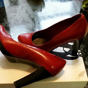 Red Leather pumps