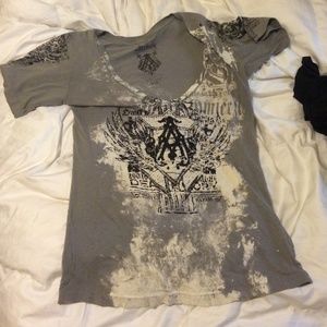 Grey affliction shirt in great condition