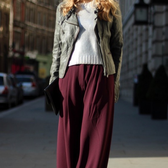 Burgundy Palazzo Pants