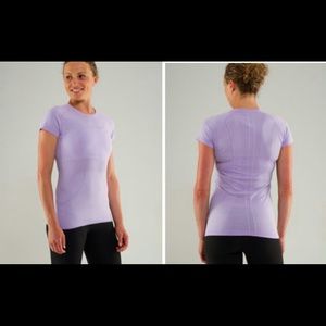 EUC lululemon lilac swiftly short sleeved top