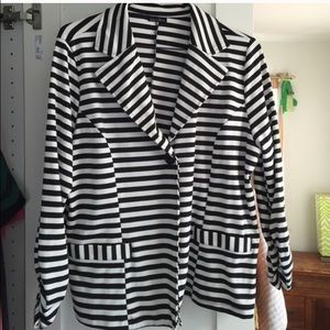 Black and white striped blazer