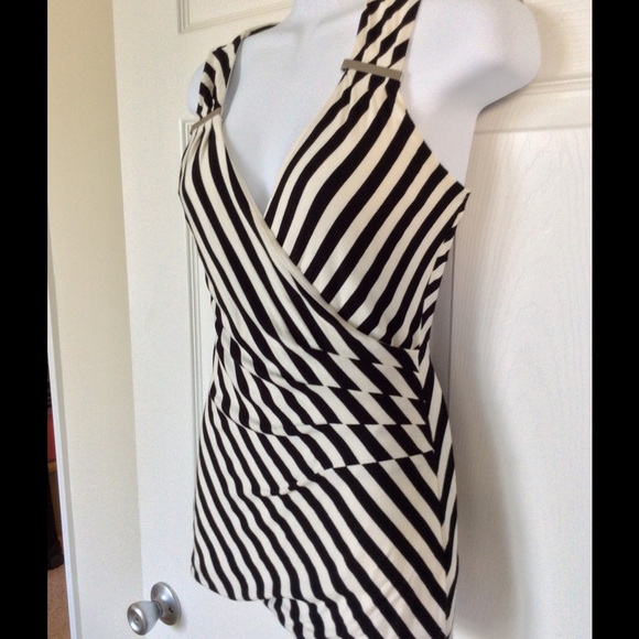 WHBM black/white striped tank - Picture 2 of 4