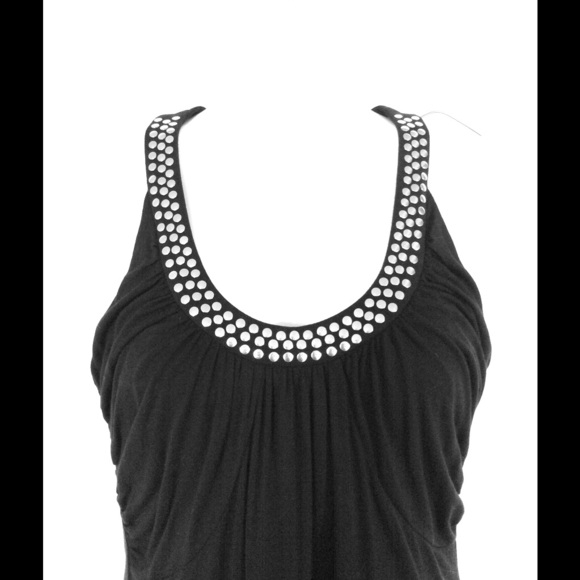 Black studded and gathered WHBM tank