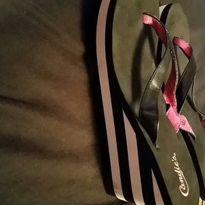 High heel flip flops