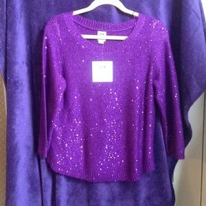 Purple sequin sweater