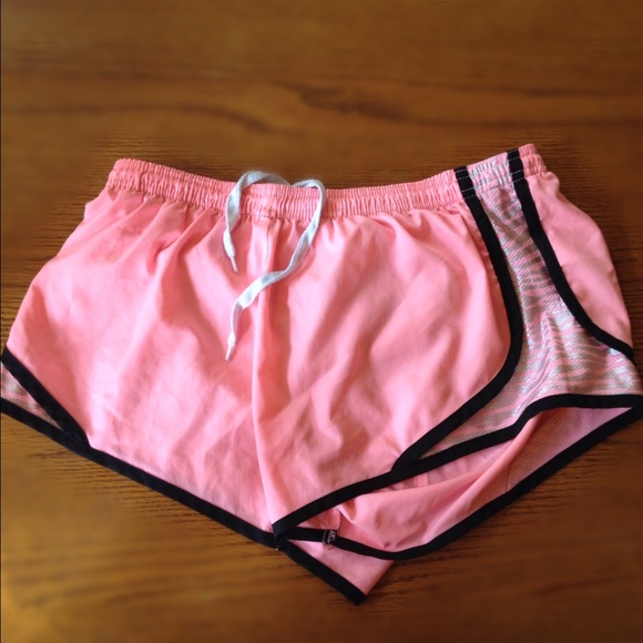 large pink running shorts with zebra detail