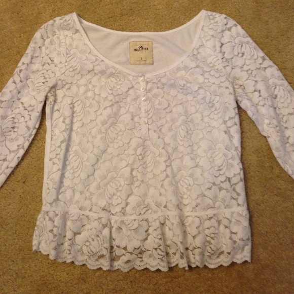 White lace Hollister shirt